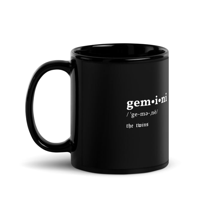 Gemini Black Glossy Mug
