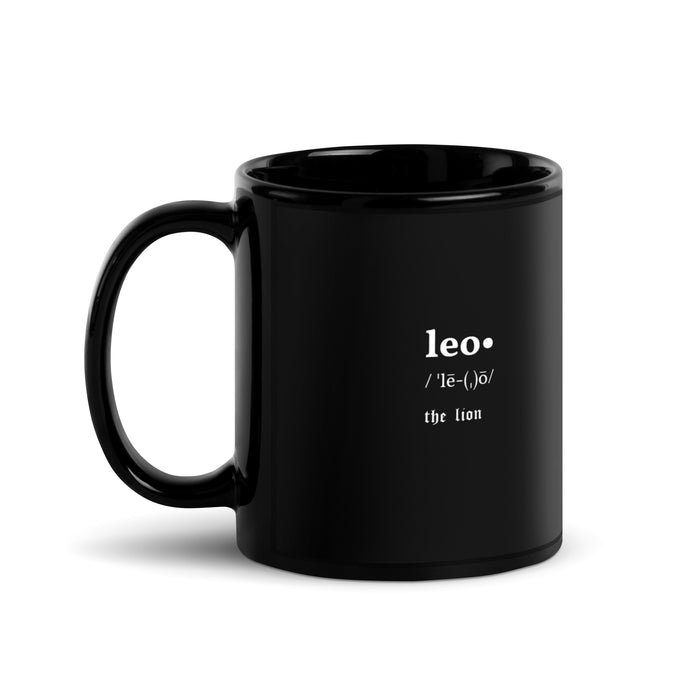 Leo Black Glossy Mug