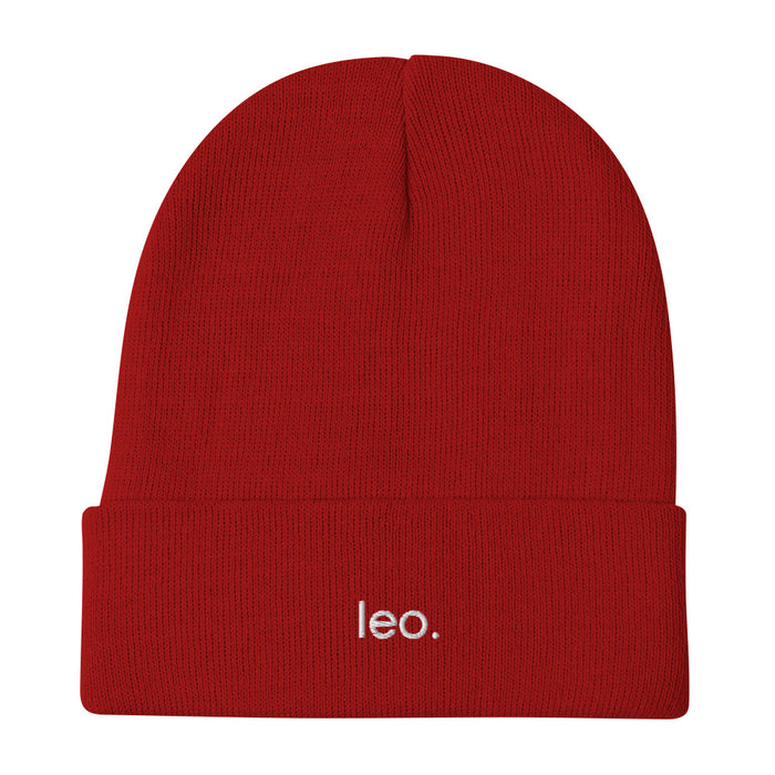 Leo Embroidered Beanie