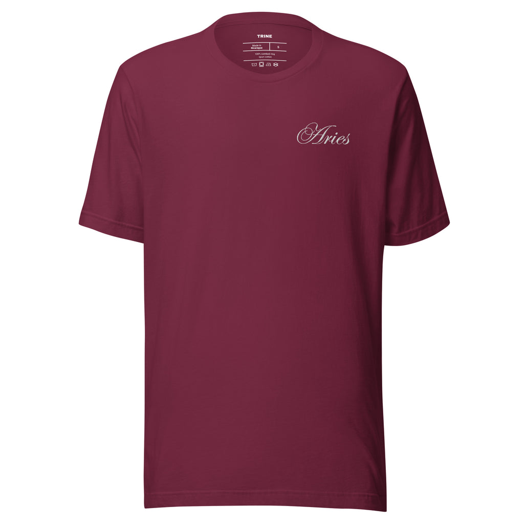 Aries Embroidered Script T-Shirt