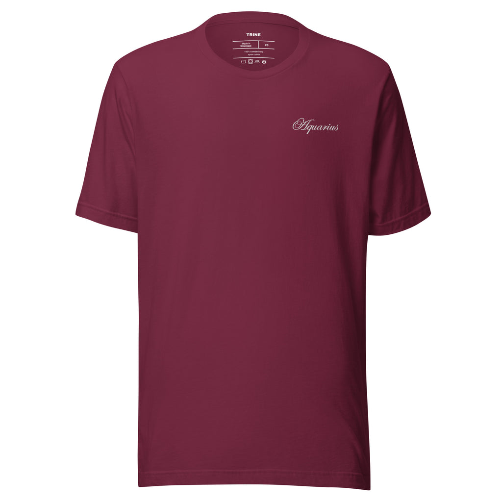 Aquarius Embroidered Script T-shirt