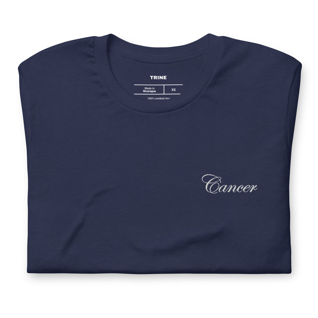Cancer Embroidered Script T-shirt