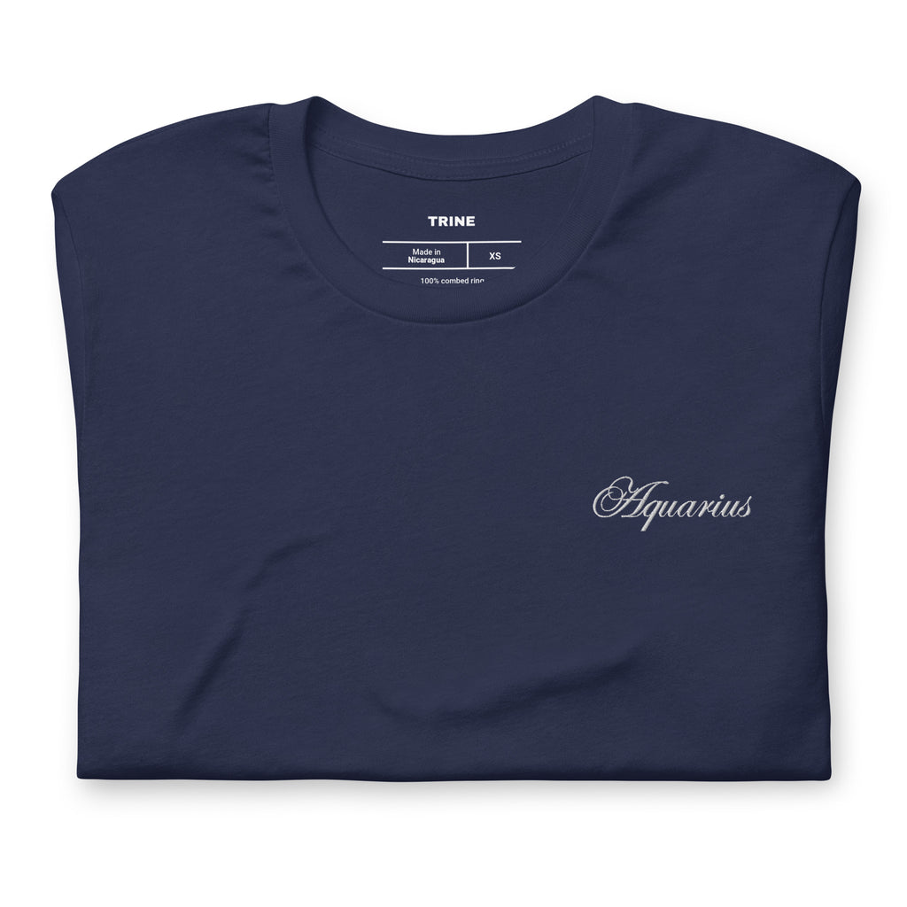 Aquarius Embroidered Script T-shirt